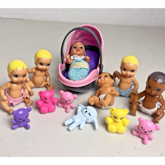 Barbie Baby Krissy Doll Lot Car Seat Accessories Plush Teddy Bear Mattel - Picture 1 of 13